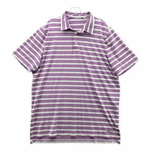 RLX Ralph‎ Lauren Polo Shirt Men's Purple White Striped Performance Golf Preppy